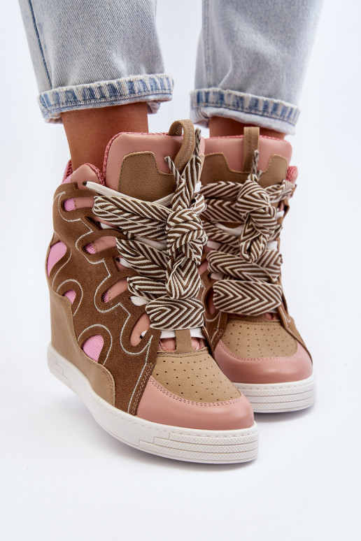 Sneakers modelio batai rožinės spalvos Leoppa Sneakers modelio batai rožinės spalvos Leoppa