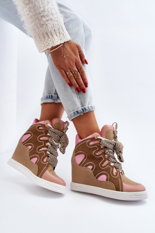 Sneakers modelio batai rožinės spalvos Leoppa Sneakers modelio batai rožinės spalvos Leoppa