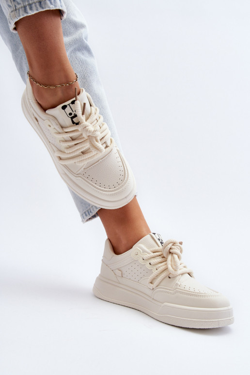 Sneakers modelio batai Eko smėlio spalvos Avanalis Sneakers modelio batai Eko smėlio spalvos Avanalis
