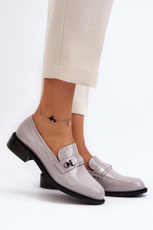 Lakuoti mokasinai pilkos spalvos Nerilaja