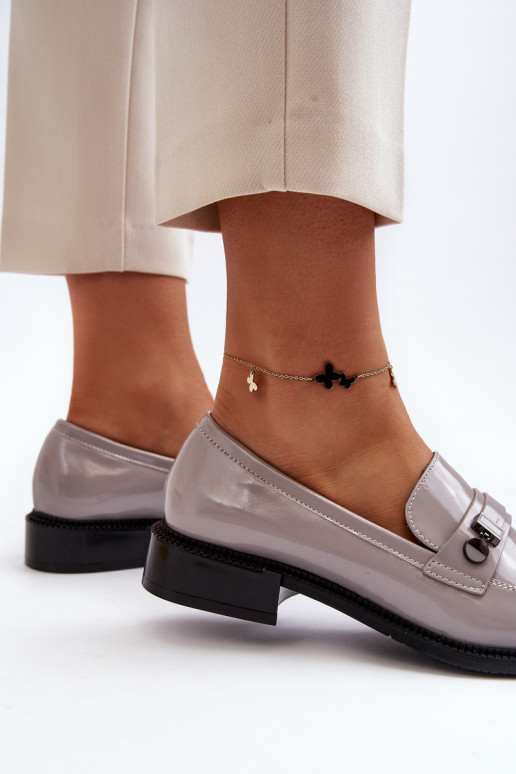 Lakuoti mokasinai pilkos spalvos Nerilaja