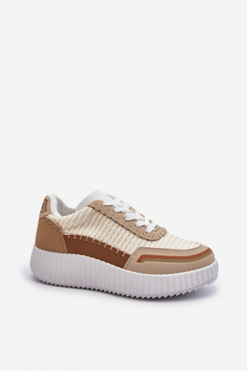 Sneakers modelio batai su platforma smėlio spalvos Redala