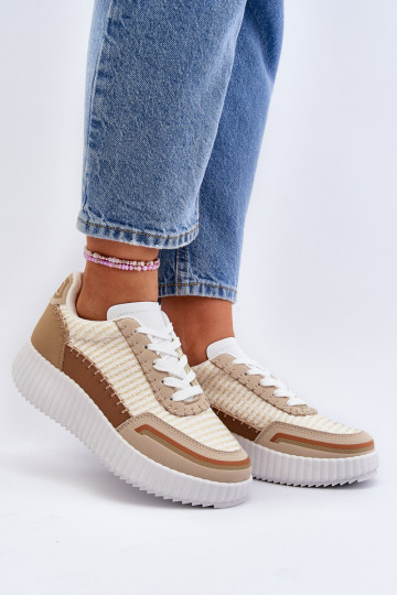Sneakers modelio batai su platforma smėlio spalvos Redala 2