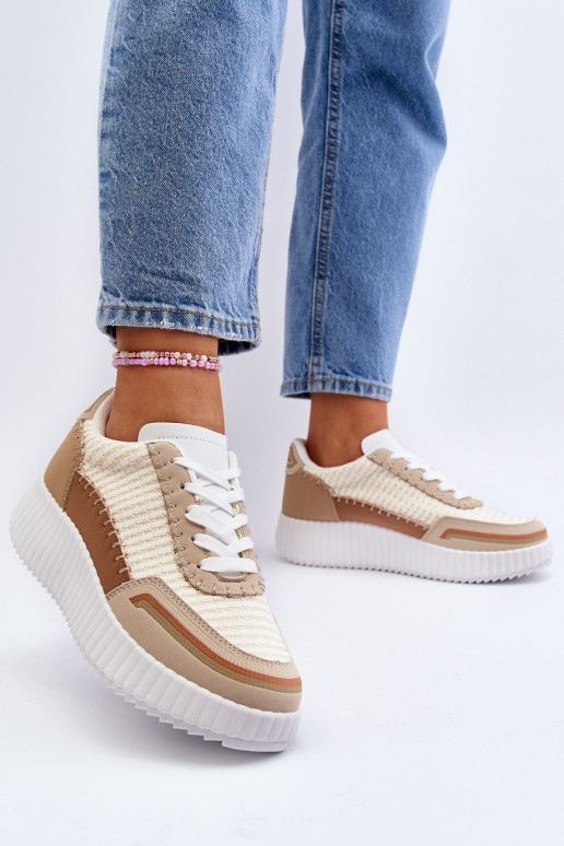 Sneakers modelio batai su platforma smėlio spalvos Redala Sneakers modelio batai su platforma smėlio spalvos Redala