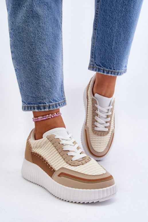 Sneakers modelio batai su platforma smėlio spalvos Redala Sneakers modelio batai su platforma smėlio spalvos Redala