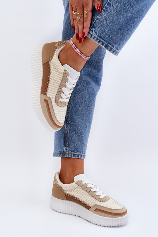 Sneakers modelio batai su platforma smėlio spalvos Redala Sneakers modelio batai su platforma smėlio spalvos Redala