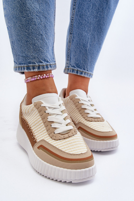 Sneakers modelio batai su platforma smėlio spalvos Redala Sneakers modelio batai su platforma smėlio spalvos Redala
