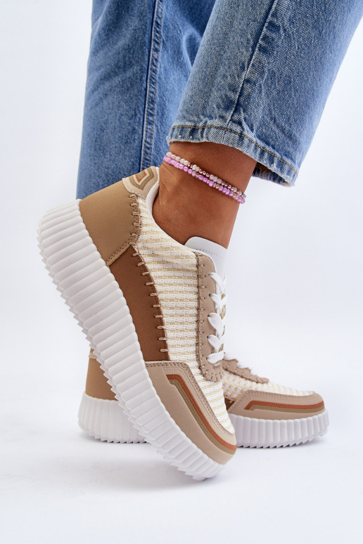 Sneakers modelio batai su platforma smėlio spalvos Redala Sneakers modelio batai su platforma smėlio spalvos Redala