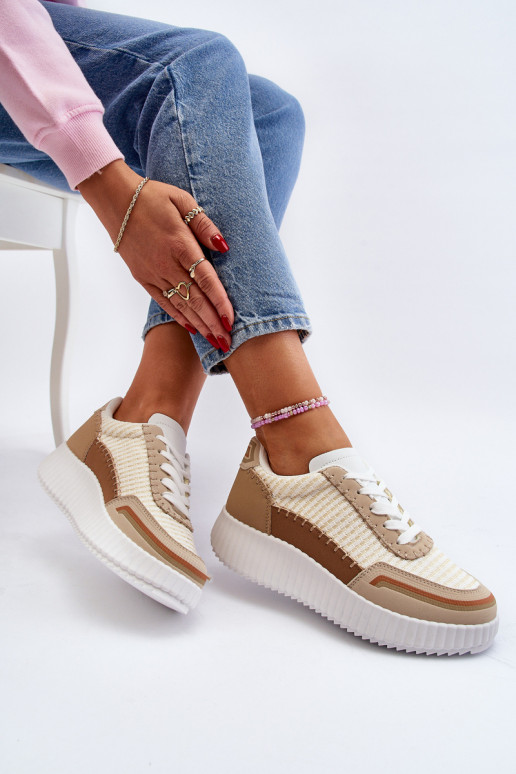Sneakers modelio batai su platforma smėlio spalvos Redala Sneakers modelio batai su platforma smėlio spalvos Redala