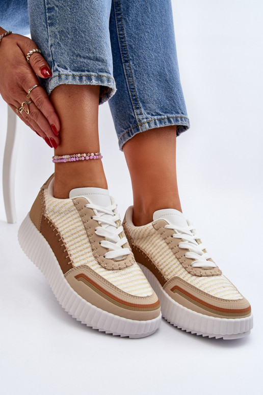 Sneakers modelio batai su platforma smėlio spalvos Redala Sneakers modelio batai su platforma smėlio spalvos Redala