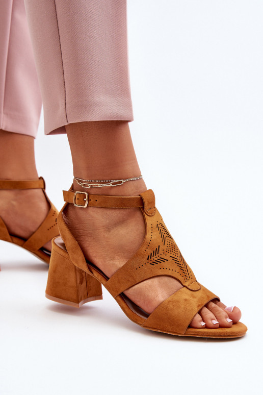 basutės žemu kulniuku rudos spalvos Eleriva