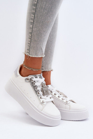Sneakers modelio batai su ornamentais baltos spalvos Celedria