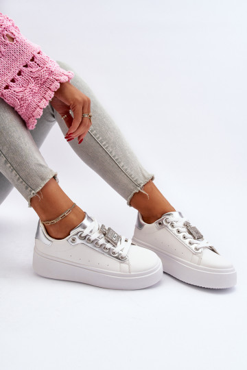 Sneakers modelio batai su ornamentais baltos spalvos Celedria 2