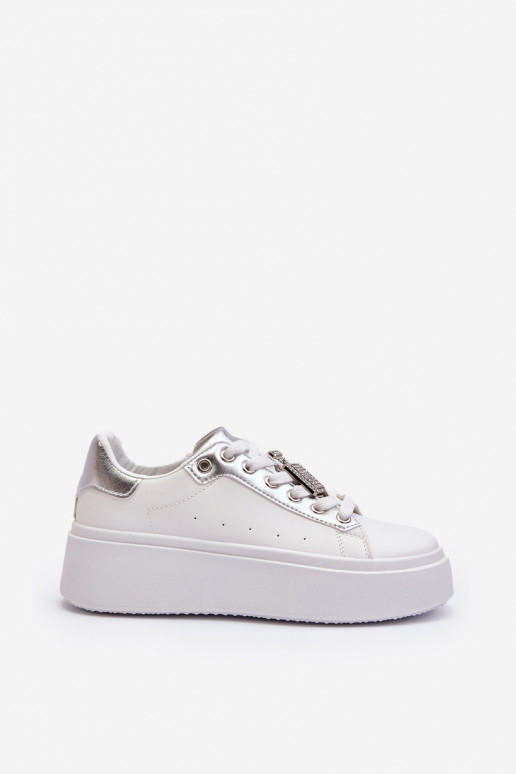 Sneakers modelio batai su ornamentais baltos spalvos Celedria Sneakers modelio batai su ornamentais baltos spalvos Celedria