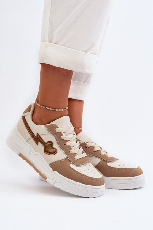 Sneakers modelio batai su platforma smėlio spalvos Zeparine Sneakers modelio batai su platforma smėlio spalvos Zeparine