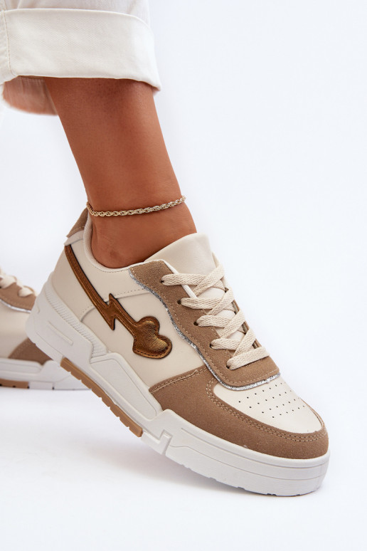 Sneakers modelio batai su platforma smėlio spalvos Zeparine Sneakers modelio batai su platforma smėlio spalvos Zeparine