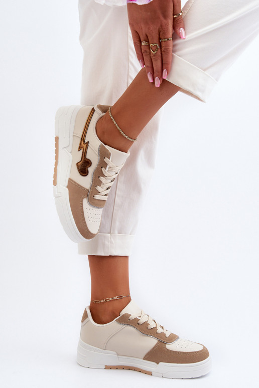Sneakers modelio batai su platforma smėlio spalvos Zeparine Sneakers modelio batai su platforma smėlio spalvos Zeparine