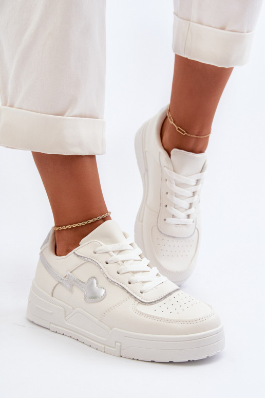 Sneakers modelio batai su platforma baltos spalvos Zeparine Sneakers modelio batai su platforma baltos spalvos Zeparine