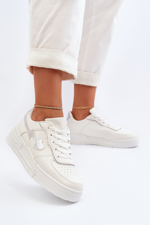 Sneakers modelio batai su platforma baltos spalvos Zeparine Sneakers modelio batai su platforma baltos spalvos Zeparine