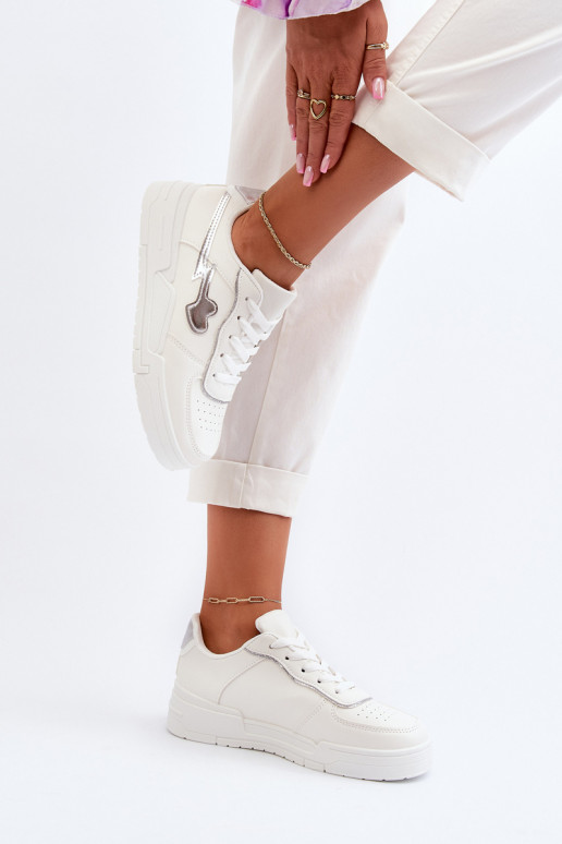 Sneakers modelio batai su platforma baltos spalvos Zeparine Sneakers modelio batai su platforma baltos spalvos Zeparine