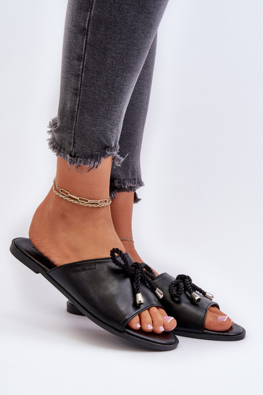 Moteriškos šlepetės Eko Big Star NN274066 juodos spalvos