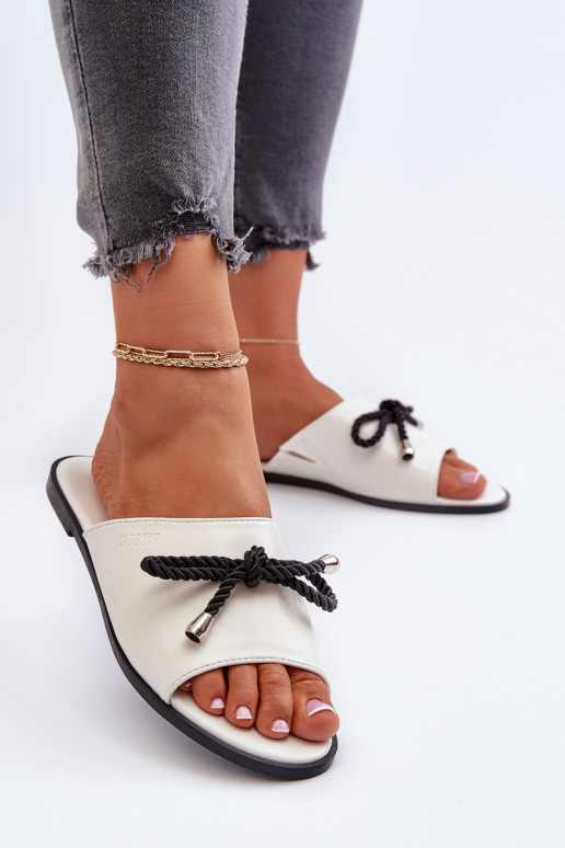 Moteriškos šlepetės Eko Big Star NN274067 baltos spalvos