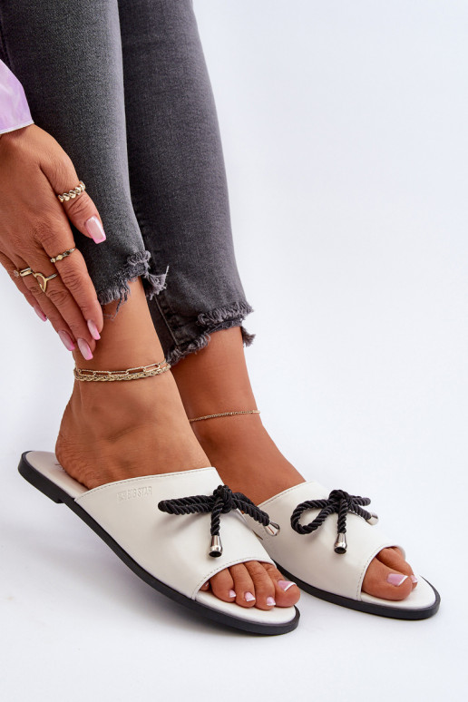 Moteriškos šlepetės Eko Big Star NN274067 baltos spalvos