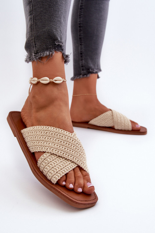 Šlepetės Big Star NN274078 smėlio spalvos