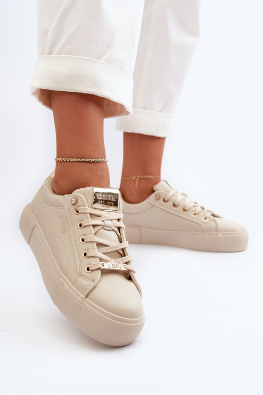 Sneakers modelio batai Big Star NN274210 smėlio spalvos Sneakers modelio batai Big Star NN274210 smėlio spalvos
