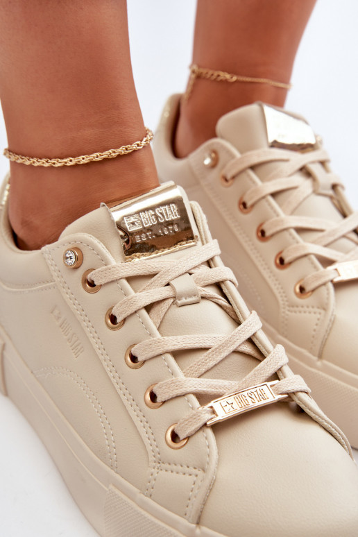 Sneakers modelio batai Big Star NN274210 smėlio spalvos Sneakers modelio batai Big Star NN274210 smėlio spalvos
