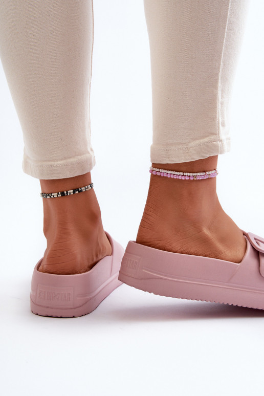 Lengvos šlepetės su platforma su sagtimis Big Star NN274A663 rožinės spalvos