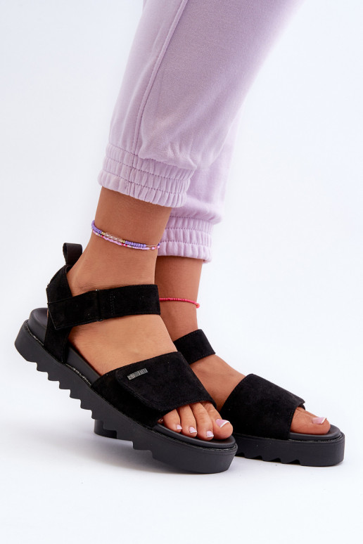 Zomšinės basutės su platforma Big Star NN274700 juodos spalvos