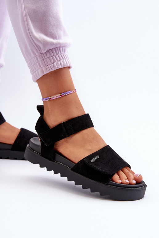 Zomšinės basutės su platforma Big Star NN274700 juodos spalvos