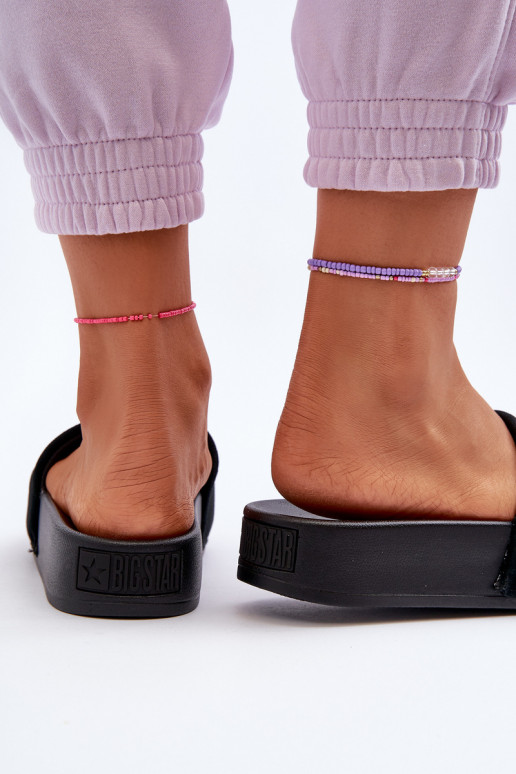 Šlepetės su platforma iš zomšos Big Star NN274A670 juodos spalvos