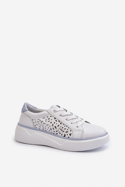 su aužūro elementais Sneakers modelio batai su platforma baltos spalvos Peilaeno su aužūro elementais Sneakers modelio batai su platforma baltos spalvos Peilaeno