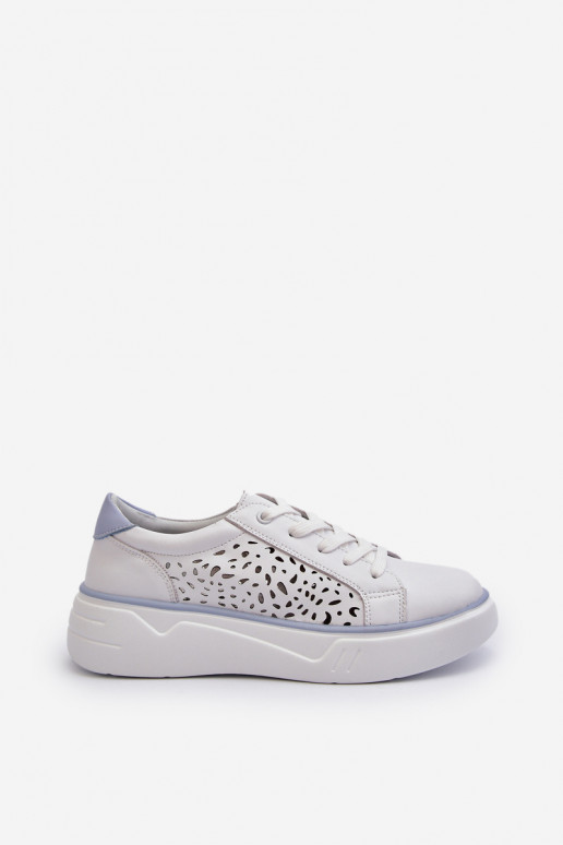 su aužūro elementais Sneakers modelio batai su platforma baltos spalvos Peilaeno su aužūro elementais Sneakers modelio batai su platforma baltos spalvos Peilaeno