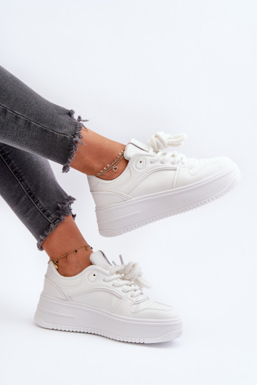 Sneakers modelio batai su platforma iš eko odos baltos spalvos Vhisper 2