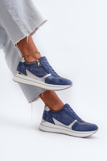Sneakers modelio batai su platforma su ažūro elementais INBLU IN000372 mėlynos spalvos 2