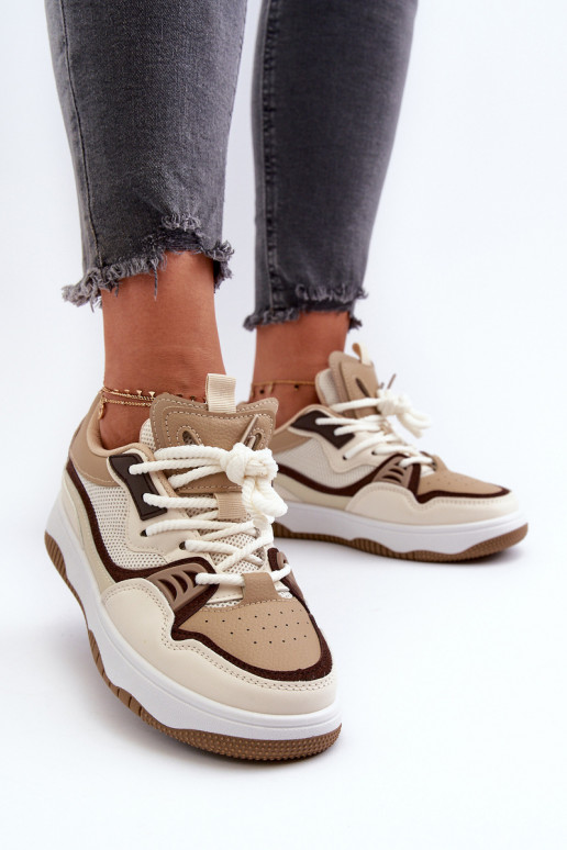 Sneakers modelio batai su platforma rudos spalvos Etnaria Sneakers modelio batai su platforma rudos spalvos Etnaria