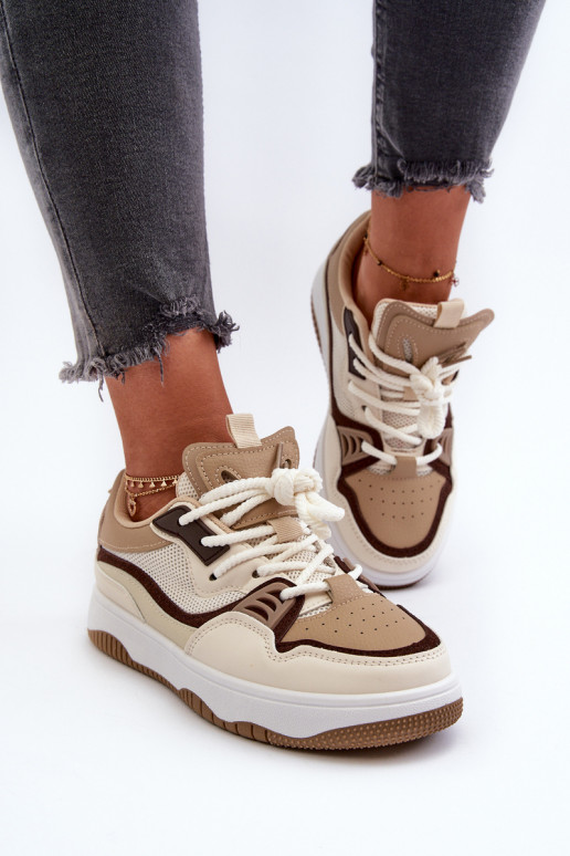 Sneakers modelio batai su platforma rudos spalvos Etnaria Sneakers modelio batai su platforma rudos spalvos Etnaria