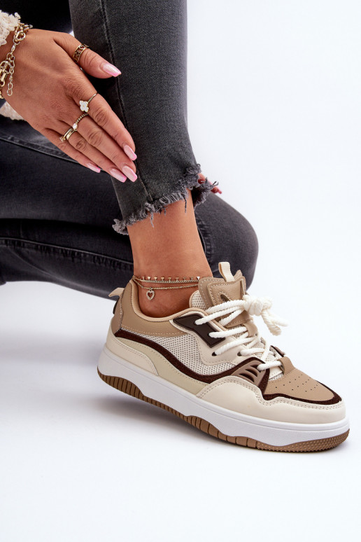 Sneakers modelio batai su platforma rudos spalvos Etnaria Sneakers modelio batai su platforma rudos spalvos Etnaria