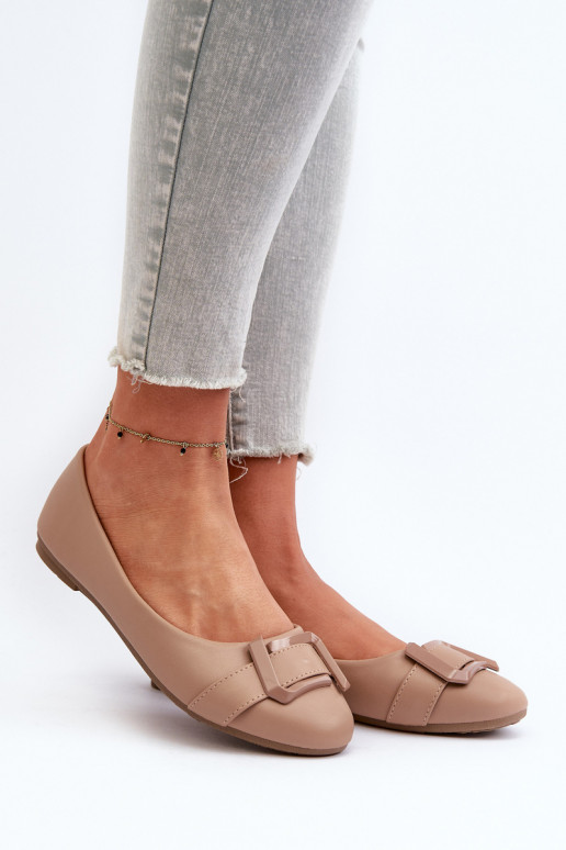 Balerinos su dirželiais Eko smėlio spalvos Cadwenla