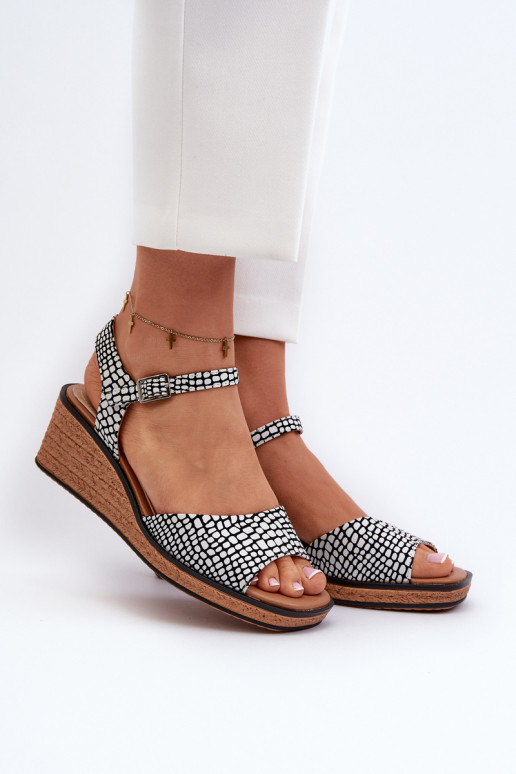  Platforminės basutės Sergio Leone SK303 Baltos-Juodos spalvos