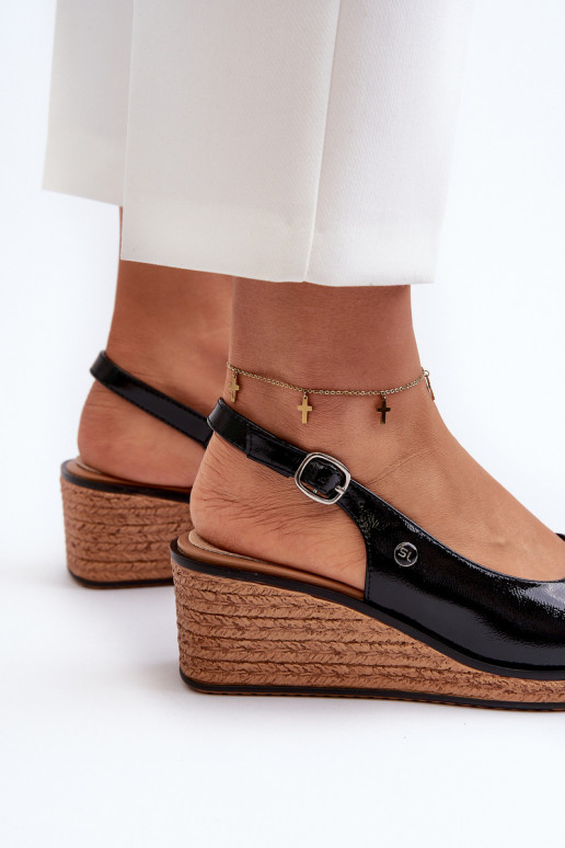  su lako efektu Platforminės basutės Sergio Leone SK301 Juodos spalvos