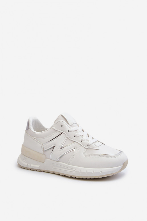Sneakers modelio batai iš dirbtinės odos baltos spalvos Kaimans