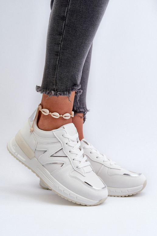 Sneakers modelio batai iš dirbtinės odos baltos spalvos Kaimans