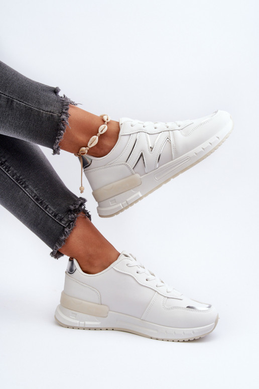 Sneakers modelio batai iš dirbtinės odos baltos spalvos Kaimans