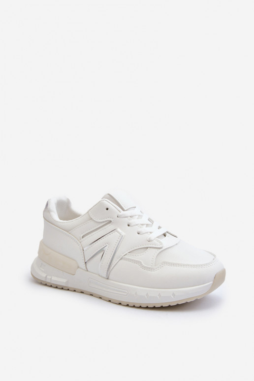 Sneakers modelio batai iš dirbtinės odos baltos spalvos Vinelli