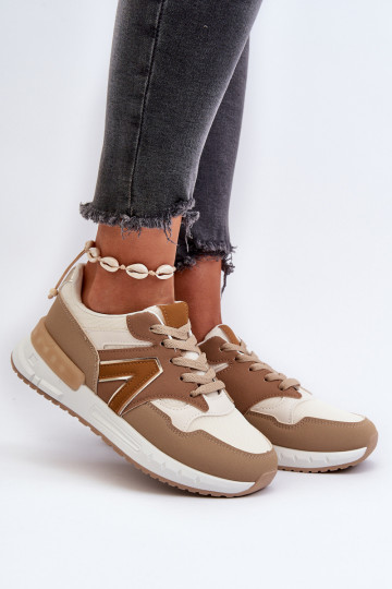 Sneakers modelio batai iš dirbtinės odos rudos spalvos Vinelli