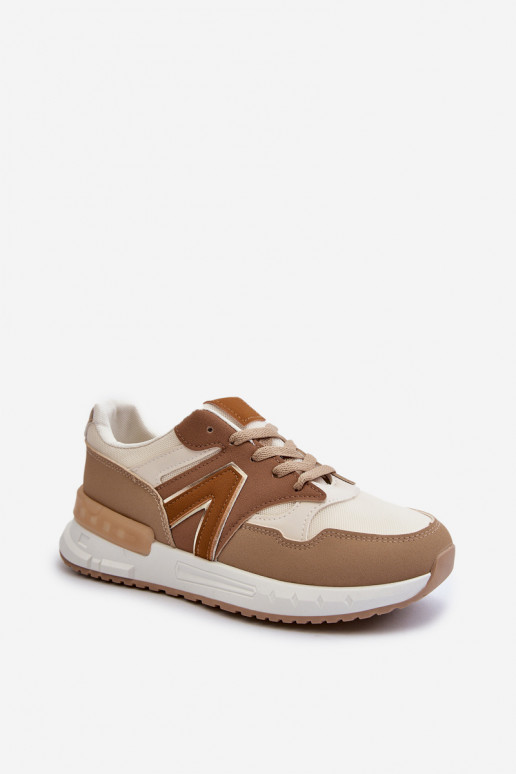 Sneakers modelio batai iš dirbtinės odos rudos spalvos Vinelli
